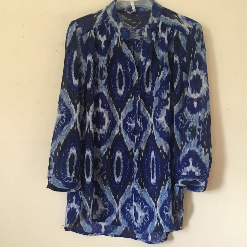 Live 4 Truth Blue Patterned Blouse